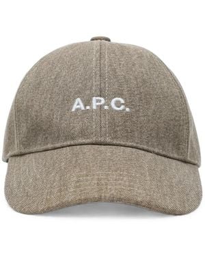 A.P.C. Logo-Embroidered Cotton Baseball Cap - Grey