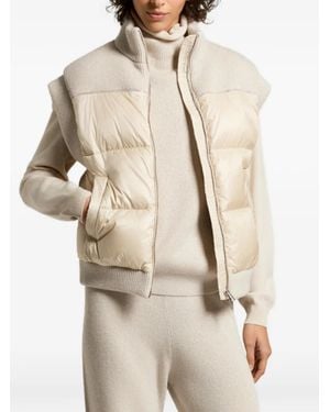 Peserico Quilted Panelled Gilet - Natural