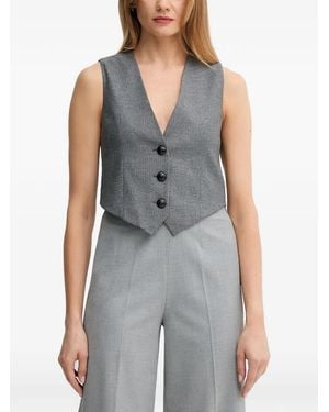 GAUDI Button-Up V-Neck Waistcoat - Grey
