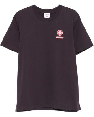 CASABLANCA Logo-Patch T-Shirt - Blu