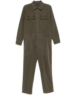 James Perse Stretch Herringbone Jumpsuit - Green