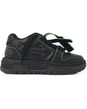 Off-White c/o Virgil Abloh Out Of Office Chunky Leather-Blend Trainers - Black
