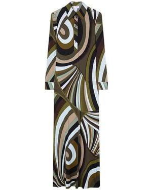 PUCCI Iride-Print Chemisier Dress - White