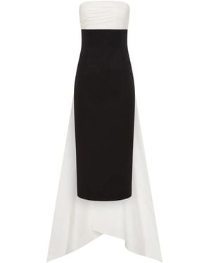 Rachel Gilbert Odette Strapless Draped-Back Midi Dress - Black