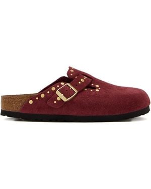 Birkenstock Boston Rivets Studded Buckle Clog - Red