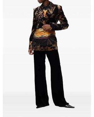 Etro Velvet Wide-Leg Pants - Black