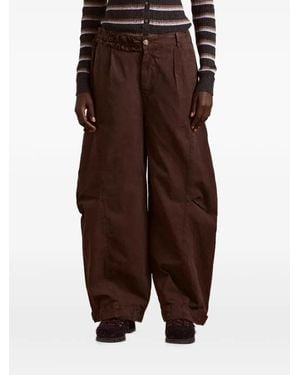 Damson Madder Button-Fastening Trousers - Brown