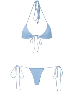 Amir Slama Halterneck Triangle Bikini - Blue