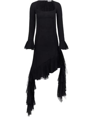 Nina Ricci Midikleid Mit Asymmetrischem Saum - Schwarz