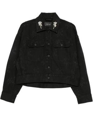 Simone Rocha Collar-Embellished Jacket - Black