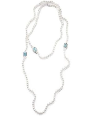 Izabel Display Collier À Perles Et À Cristaux - White