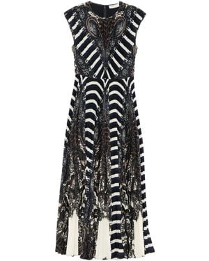 Ulla Johnson Violeta Multi-Pattern Pleated Dress - White