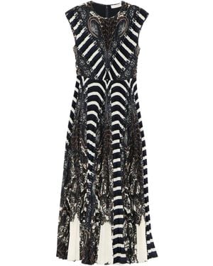 Ulla Johnson Violeta Multi-Pattern Pleated Dress - White