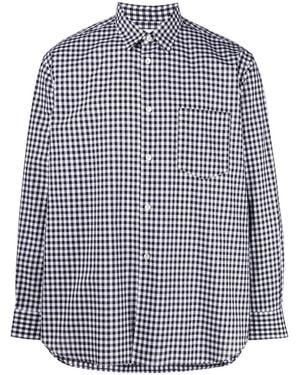 Comme des Garçons Gingham-Check Print Cotton Shirt - Blue