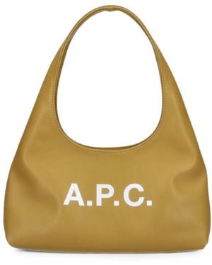 A.P.C. Baby Ninon Logo-Print Tote Bag - Metallic