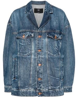 3x1 Notched-Lapels Denim Jacket - Blue
