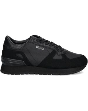 Guess Textured-Panel Trainers - Black