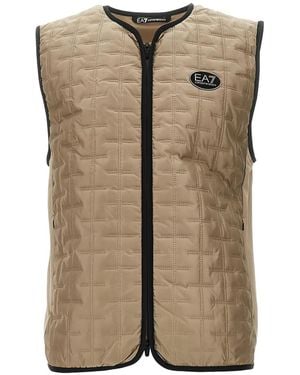 EA7 Ventus7 Technical Fabric Golf Pro Vest - Natural