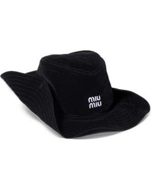 Miu Miu Velvet Cowboy Hat - Black