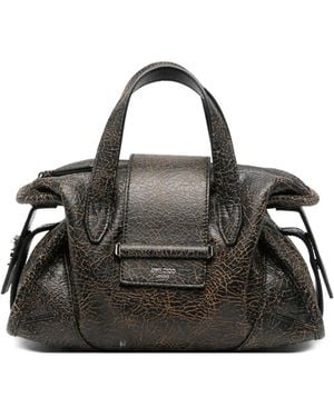 Jimmy Choo Barfilo Cracked-Effect Tote Bag - Black
