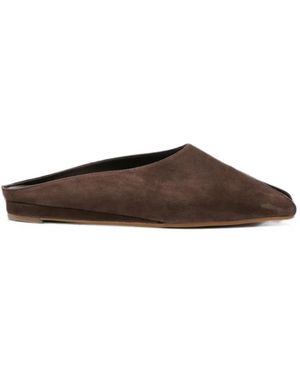 BIANCADI Suede Peep-Toe Sandals - Brown