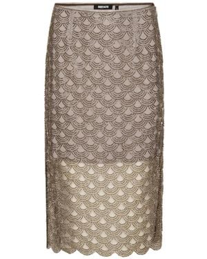 ROTATE BIRGER CHRISTENSEN Sequin-Embellished Midi Skirt - Natural