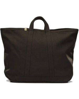 Visvim Large Rime Logo-Detail Cotton Tote Bag - Black