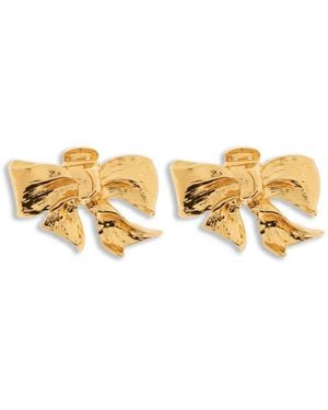 Moschino Bow-Detail Clip-On Earrings - Metallic
