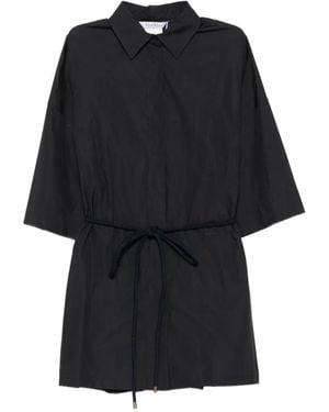 Max Mara Rope-Belt Short-Sleeve Jacket - Black