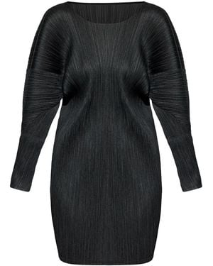 Pleats Please Issey Miyake Pleated Mini Dress - Black