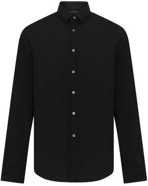 Low Brand Button-Down Long-Sleeve Shirt - Black