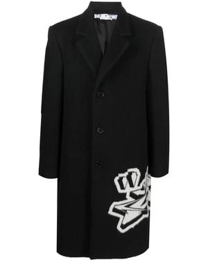 Off-White c/o Virgil Abloh オフホワイト ロゴ シングルコート - ブラック