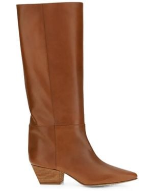 forte_forte Leather Knee-High Boots - Brown