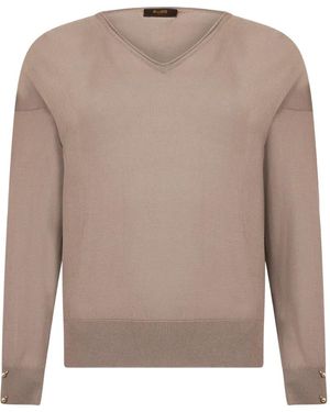 Moorer Renee Pullover Mit V-Ausschnitt - Natur