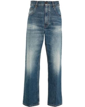 Victoria Beckham Fold Detail Boyfriend Jeans - Blue