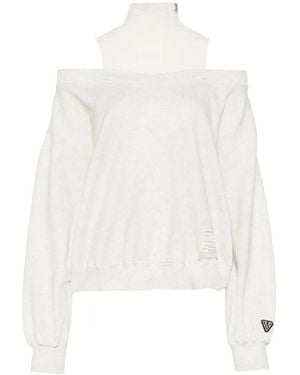 Maison Mihara Yasuhiro Cold-Shoulder Layered-Effect Jumper - White