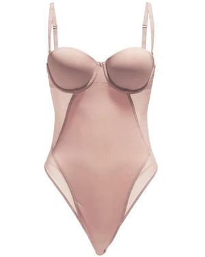 Wolford Underwired Corset-Seamed Bodysuit - Pink