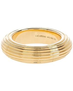 LIE STUDIO Amelia Ribbed-Design Ring - Metallic
