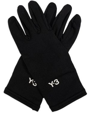 Y-3 Logo Print Gloves - Black