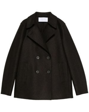 Harris Wharf London Double-Breasted Wool Coat - Black