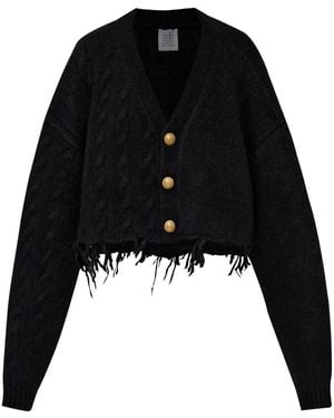 Vetements Ausgefranster Cardigan - Schwarz