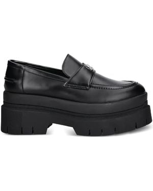 HUGO Logo Platform Loafers - Black