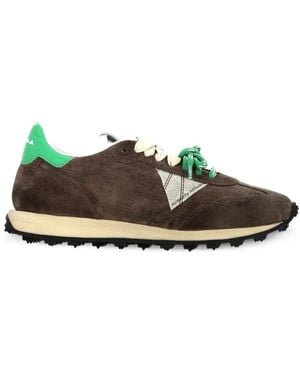 RUN OF Suede Panelled Sneakers - Green