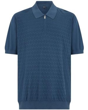 Fedeli Polo Con Motivo Geométrico - Azul