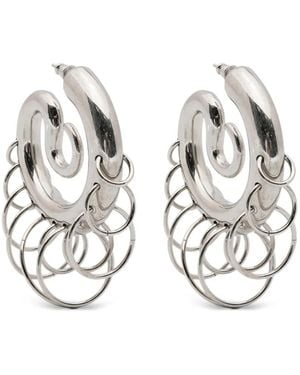 Panconesi Medium Pierced-Serpent Hoop Earrings - White