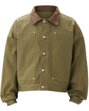 Estudio Niksen Carpenter Contrast-Collar Jacket - Green