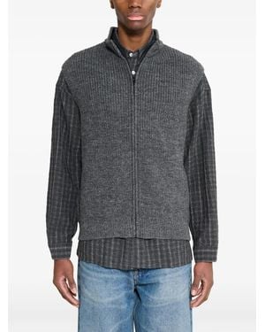 Margaret Howell Gilet A Coste Con Zip - Grigio