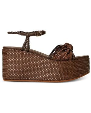 Twinset ノットディテール ウェッジサンダル - ブラウン