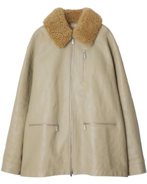Burberry Mantel aus Leder - Natur