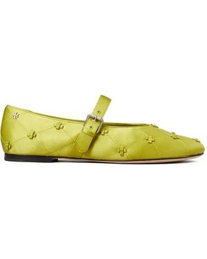 Tory Burch Bunny Knot Mary Jane Ballet Flats - Yellow